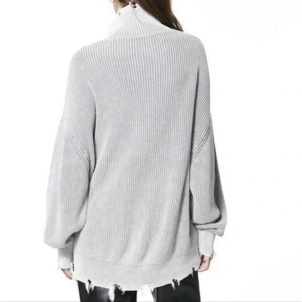 Young Fabulous & Broke Camron Grey Pullover Turtleneck Sweater Size M/L - Picture 3 of 8